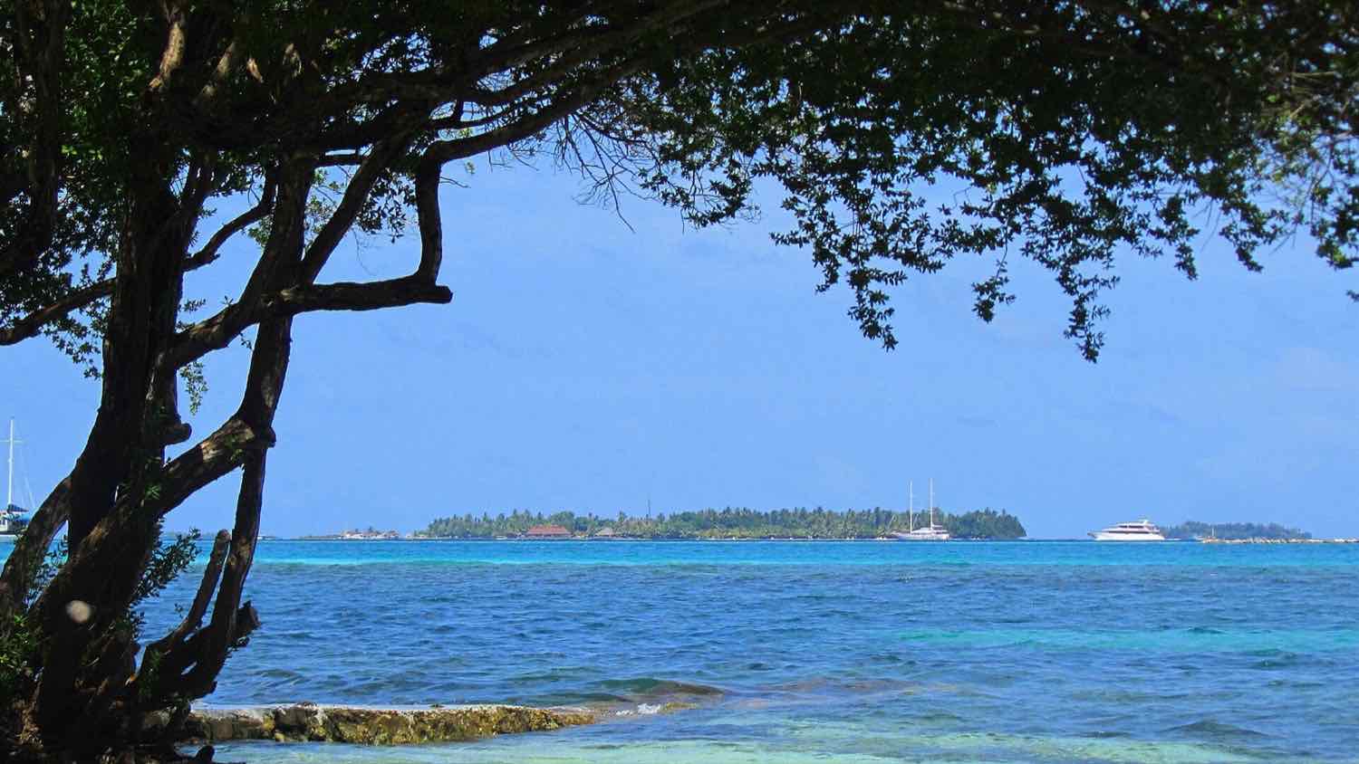 Kurumba Maldives seen across the lagoon from North Malé Atoll